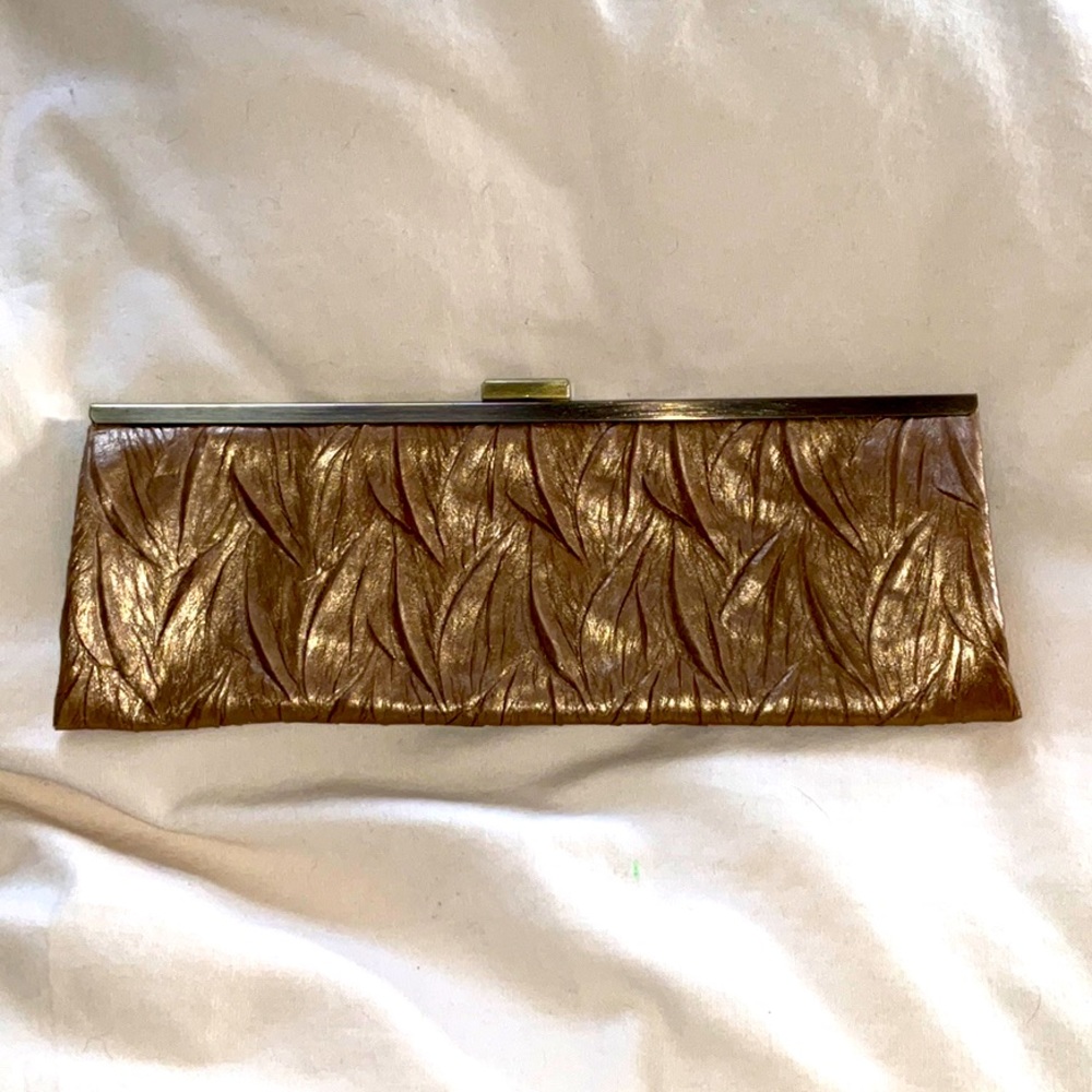 Vintage Gunne Sax gold clutch evening bag